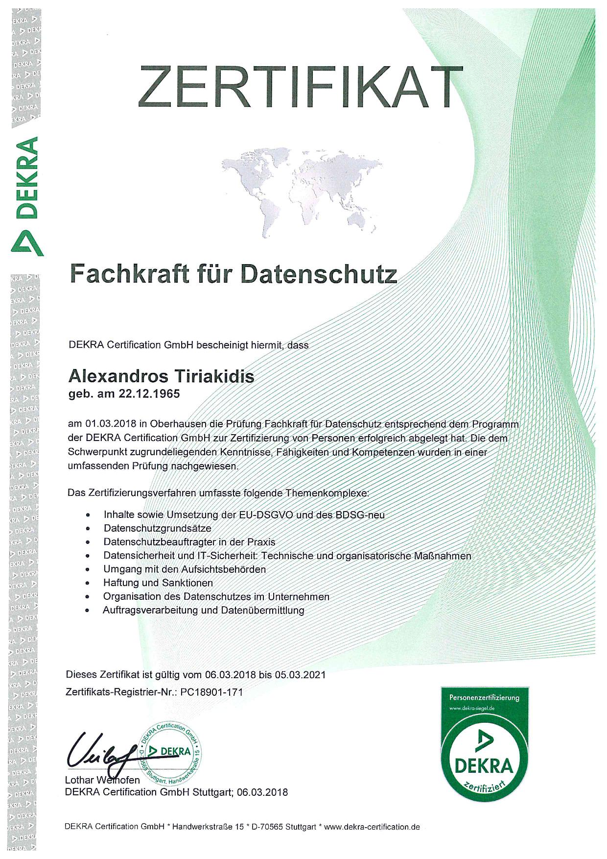 Fachkraft für Datenschutz